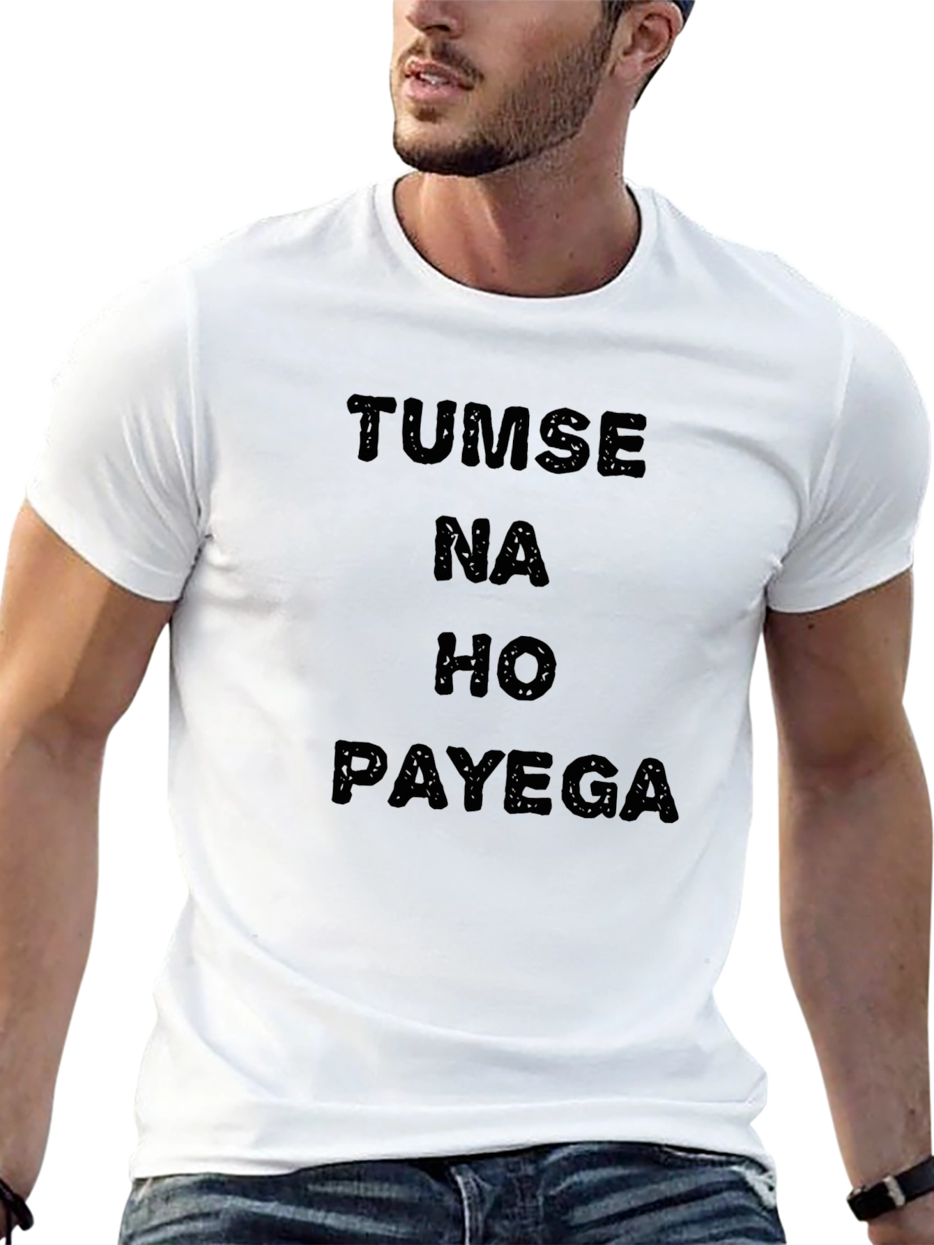 Tumse Na Ho Payega T-Shirt - Black Cotton Blend