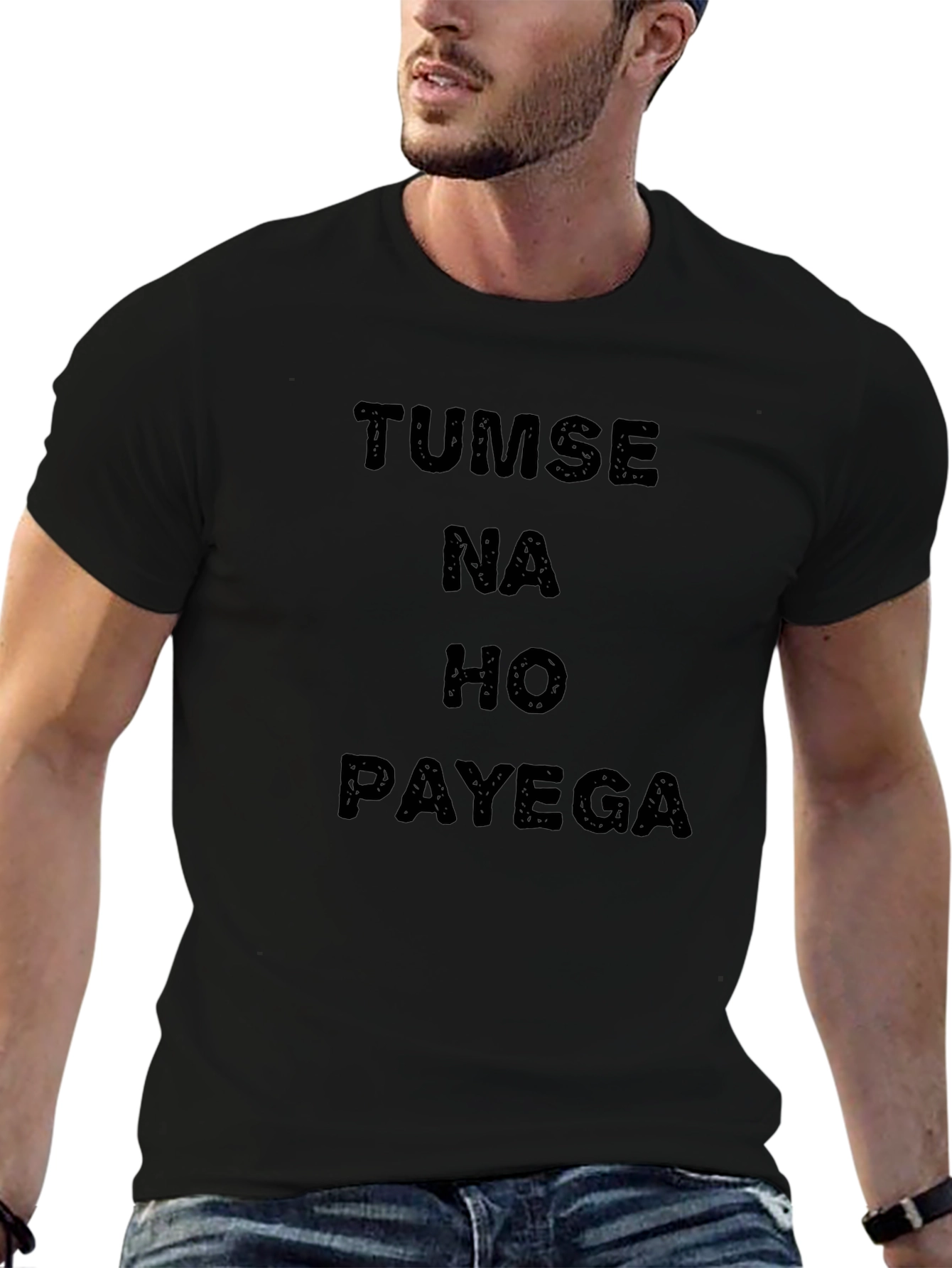 Tumse Na Ho Payega T-Shirt - Black Cotton Blend