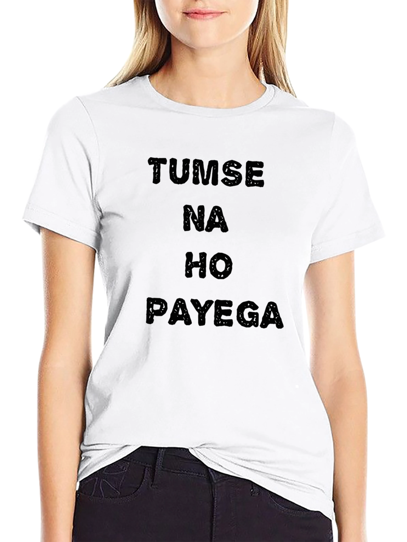 Tumse Na Ho Payega T-Shirt - Black Cotton Blend