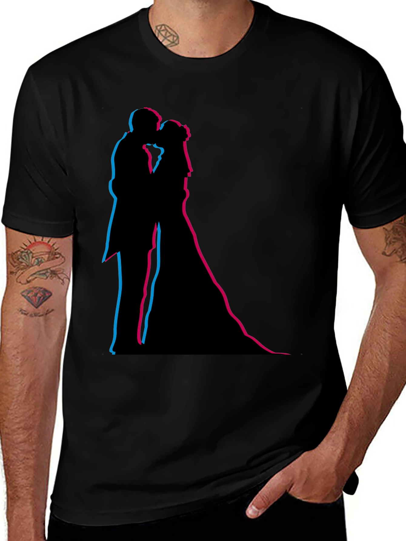 Silhouette Kiss Black T-Shirt