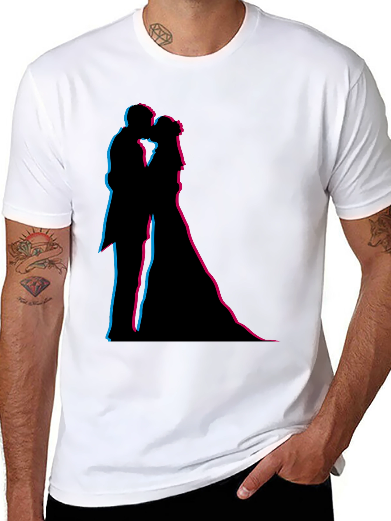 Silhouette Kiss Black T-Shirt