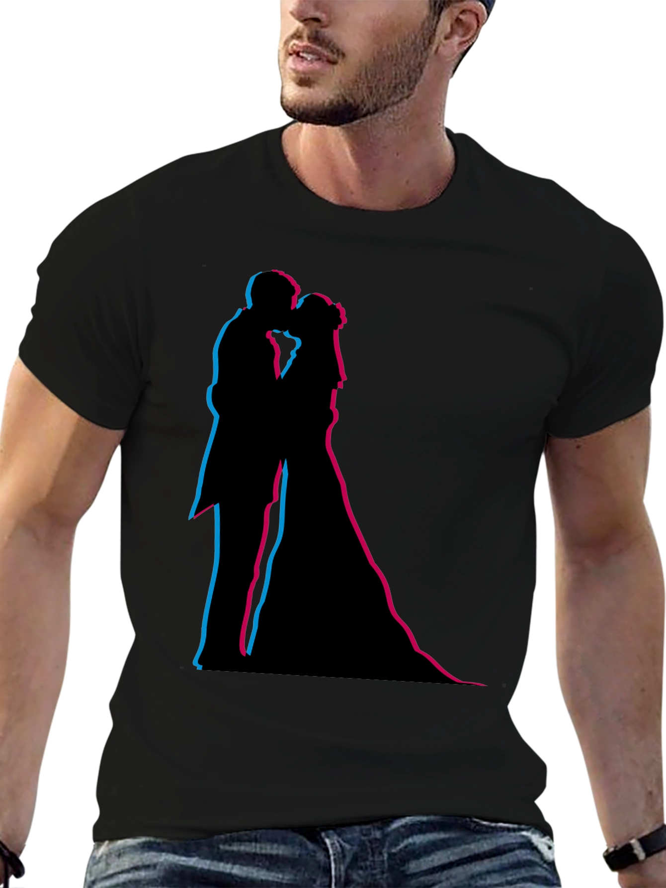 Silhouette Kiss Black T-Shirt