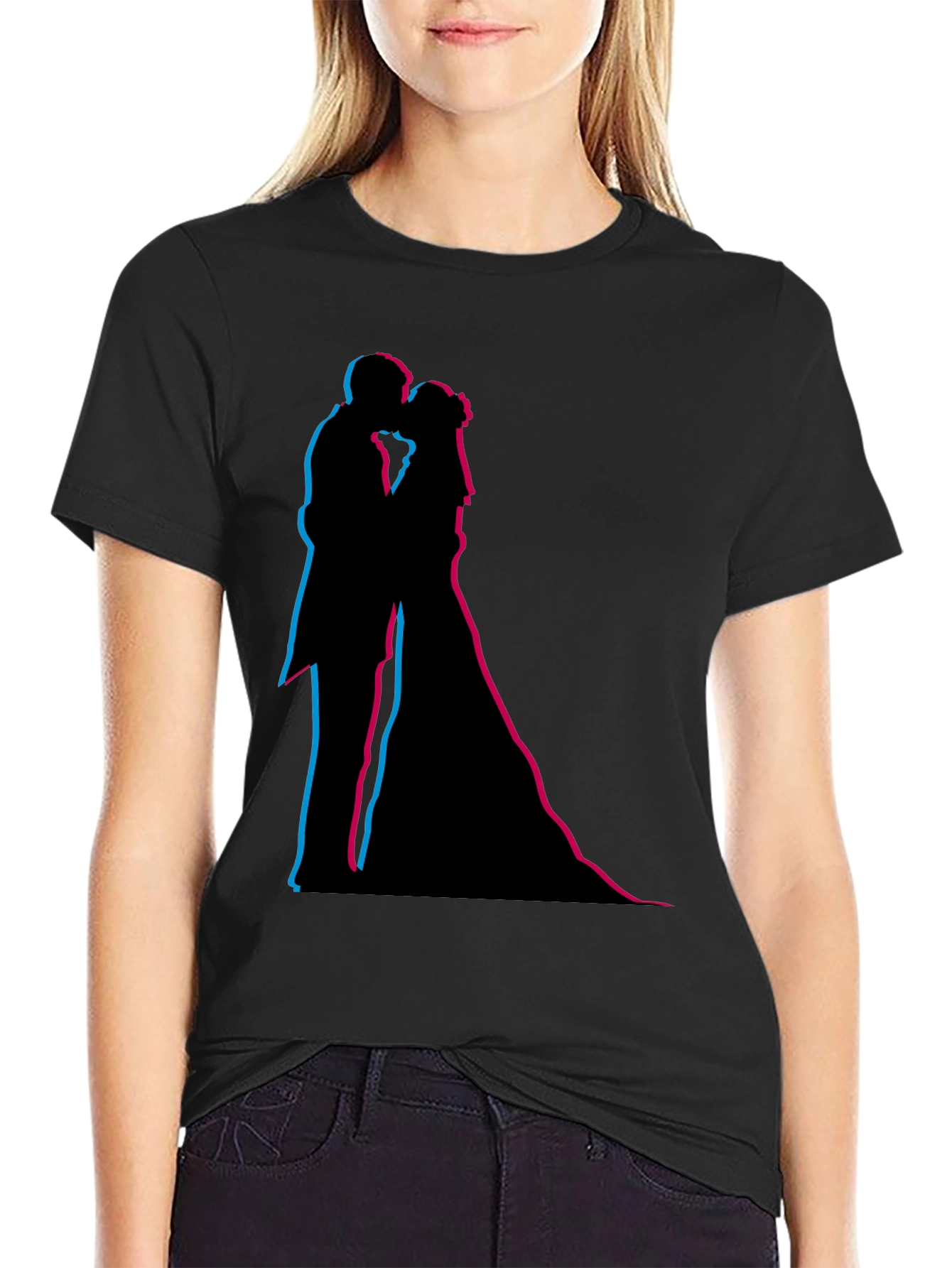 Silhouette Kiss Black T-Shirt
