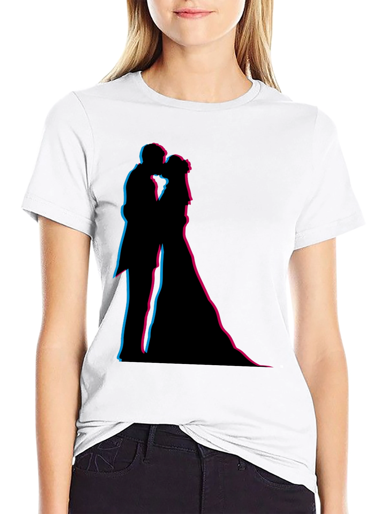 Silhouette Kiss Black T-Shirt