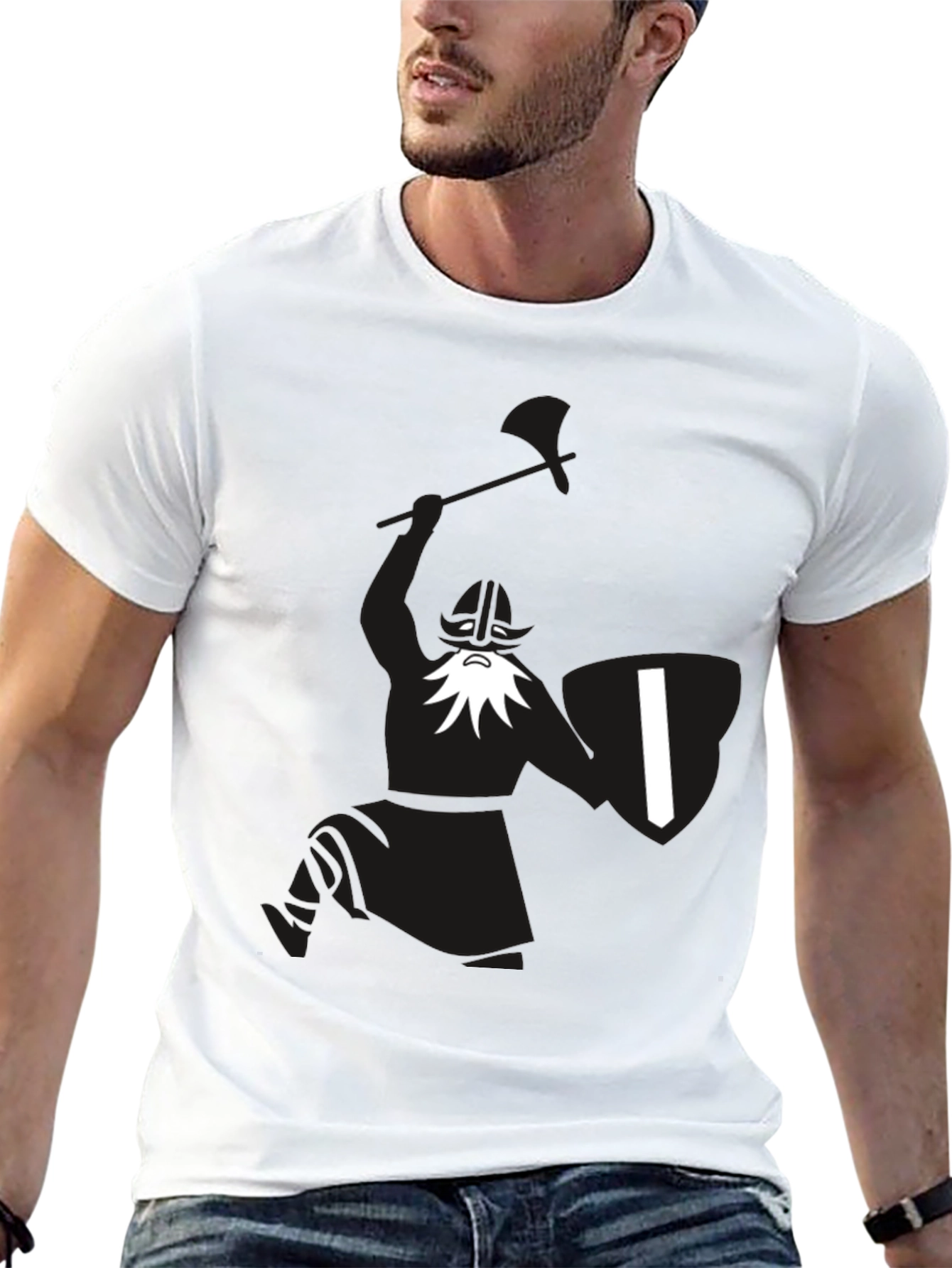 Viking Warrior Graphic Black T-Shirt