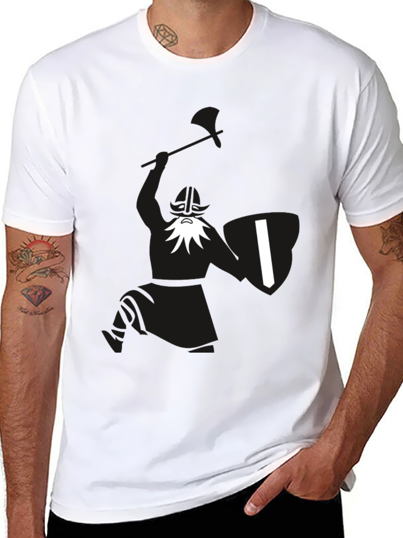 Viking Warrior Graphic Black T-Shirt