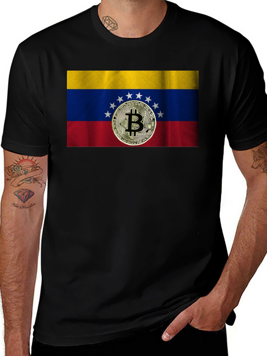 Venezuela Bitcoin Flag Graphic T-Shirt