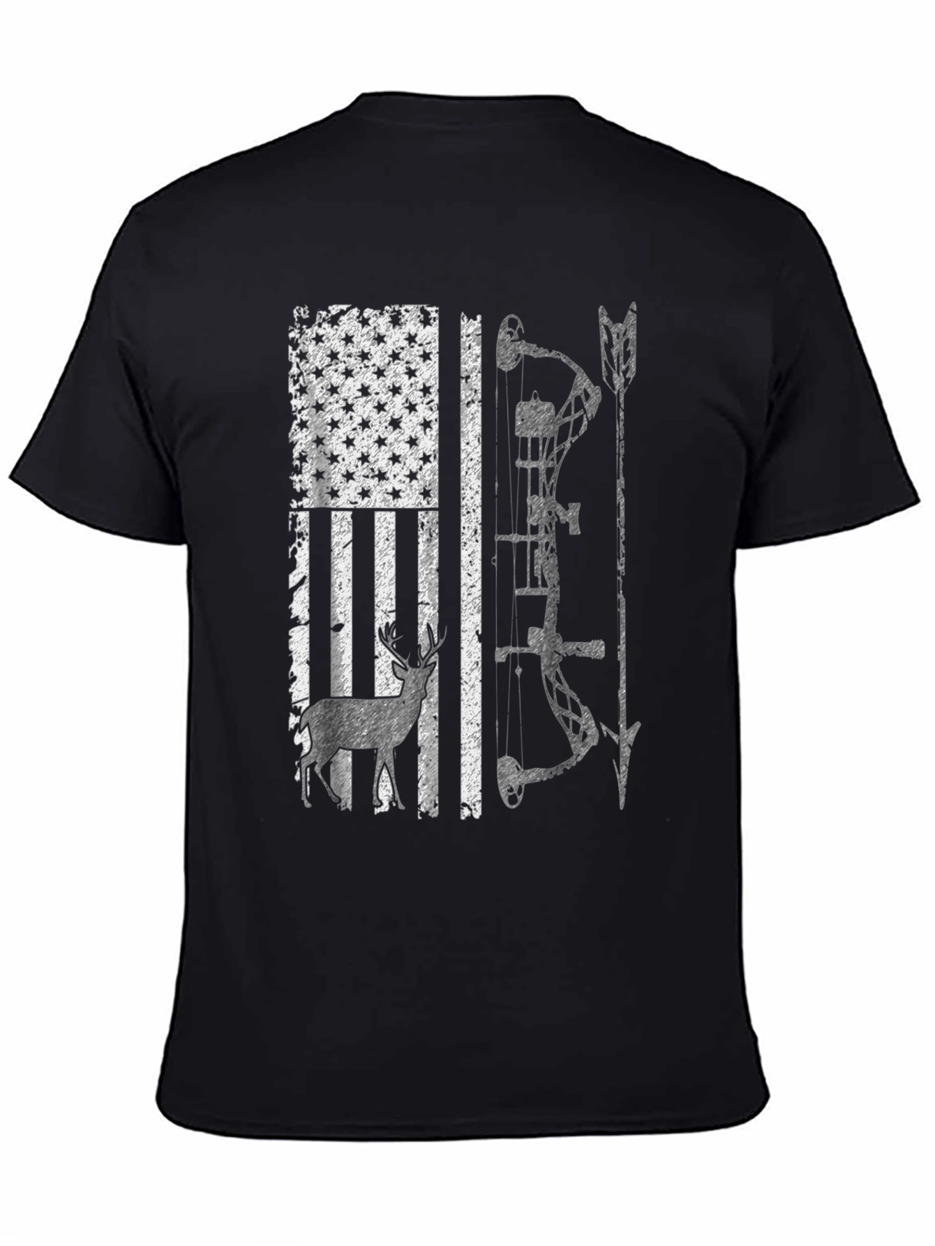 American Flag Deer Hunting Bow T-Shirt