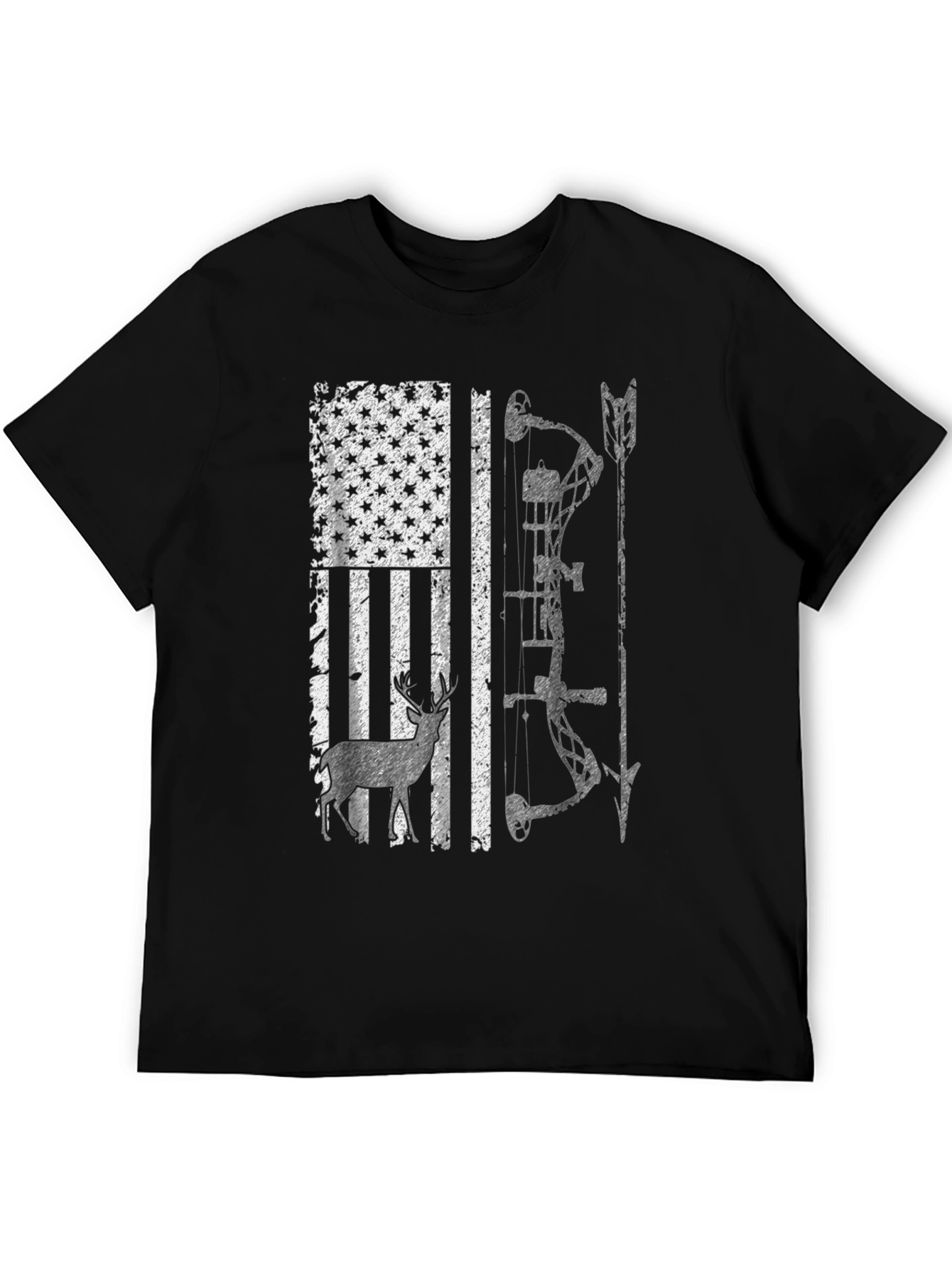 American Flag Deer Hunting Bow T-Shirt