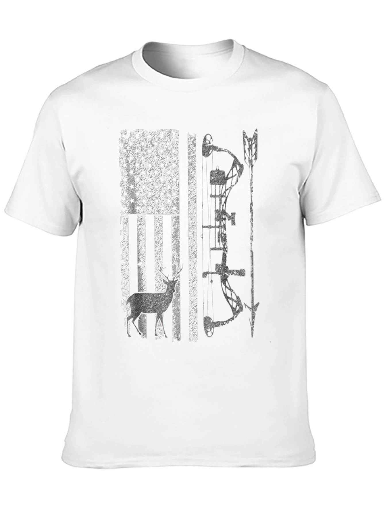 American Flag Deer Hunting Bow T-Shirt