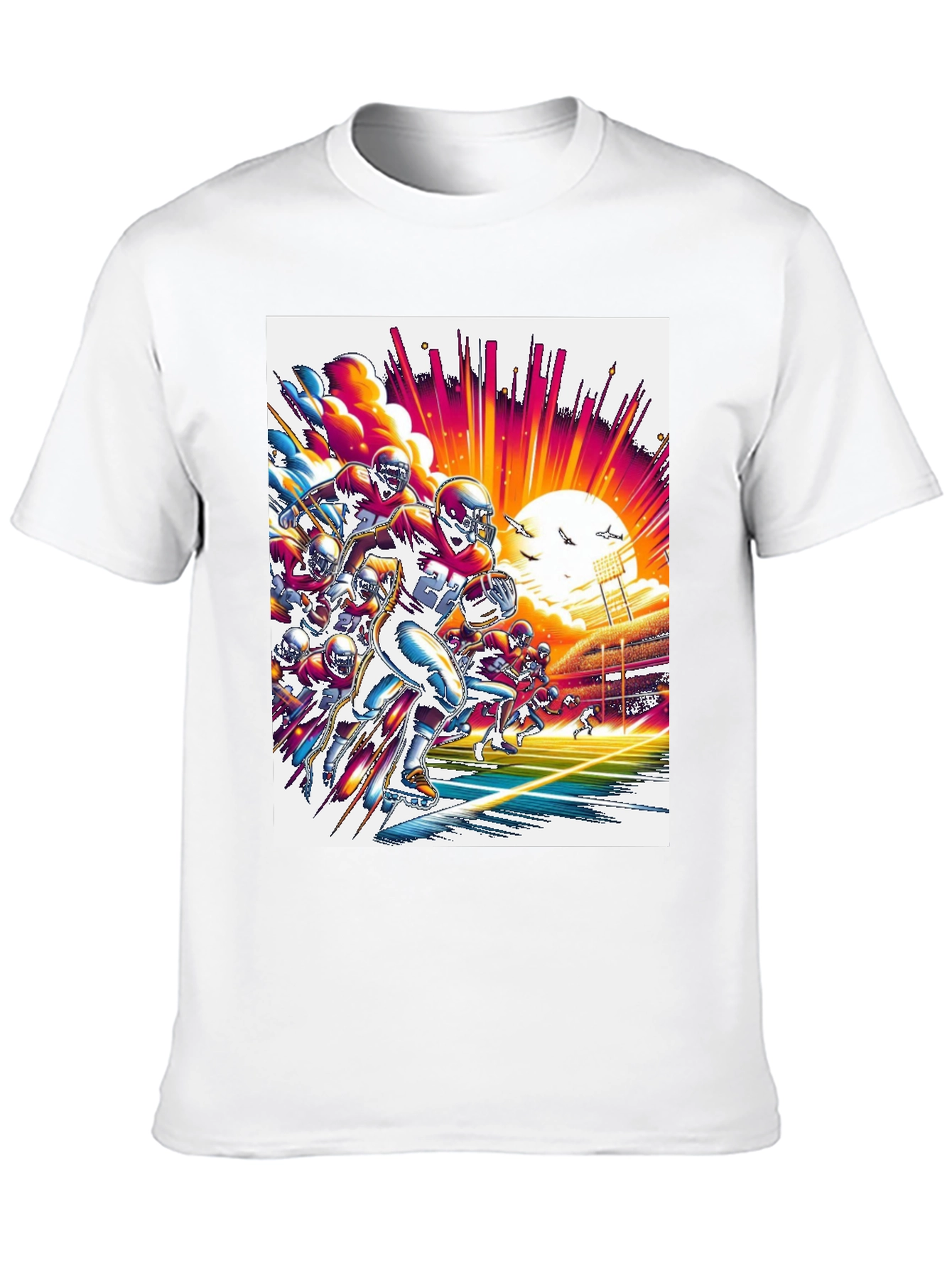 Retro Football Graphic Tee - Black