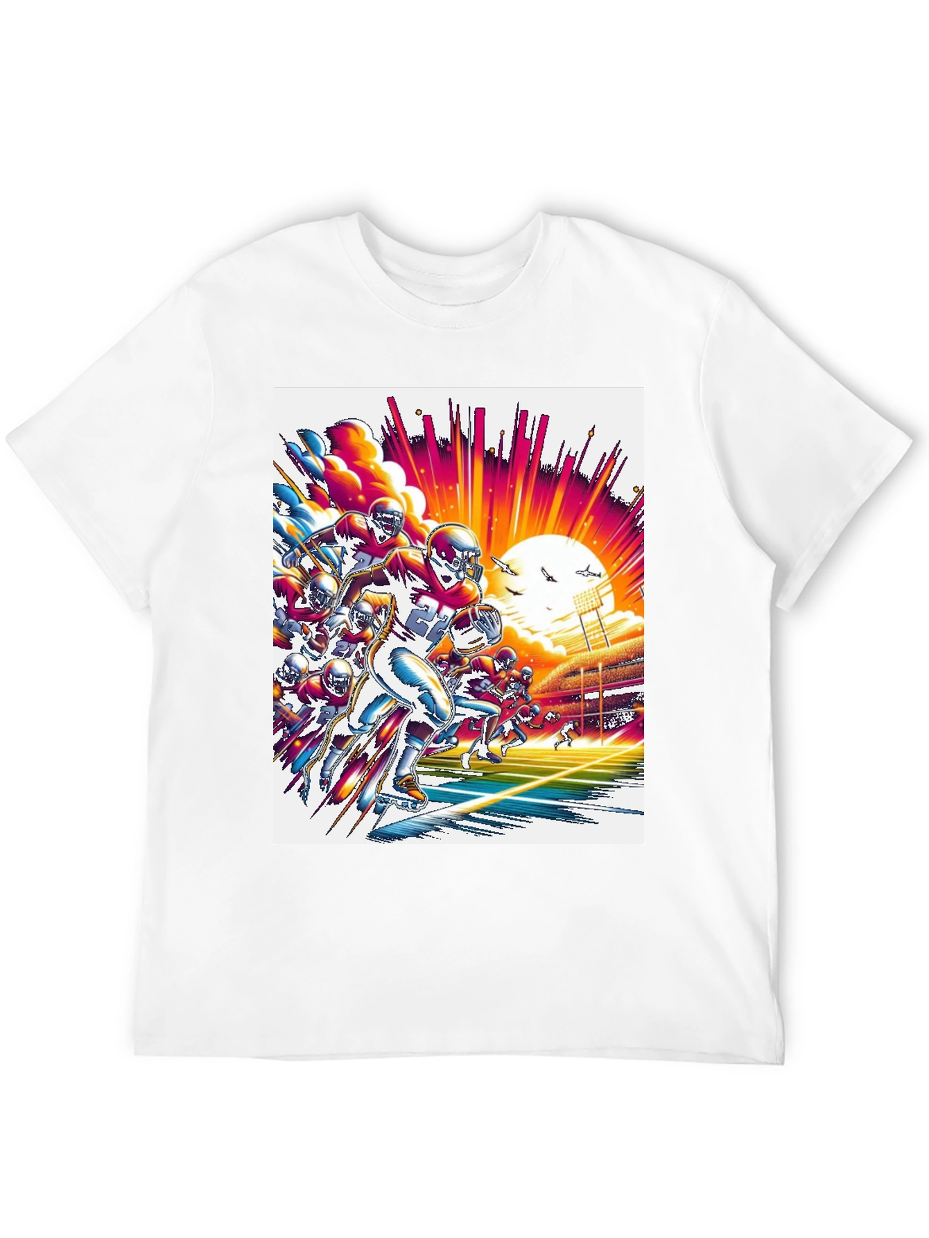 Retro Football Graphic Tee - Black