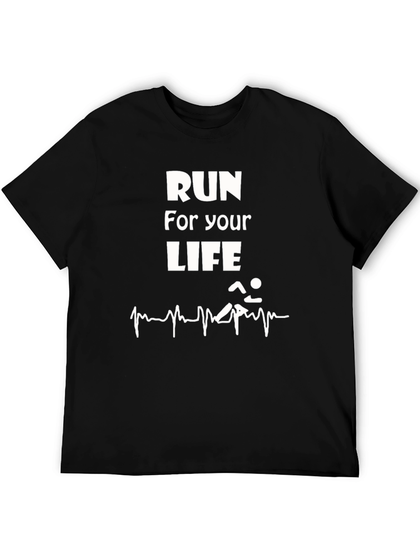 Run For Your Life Graphic Tee - Black
