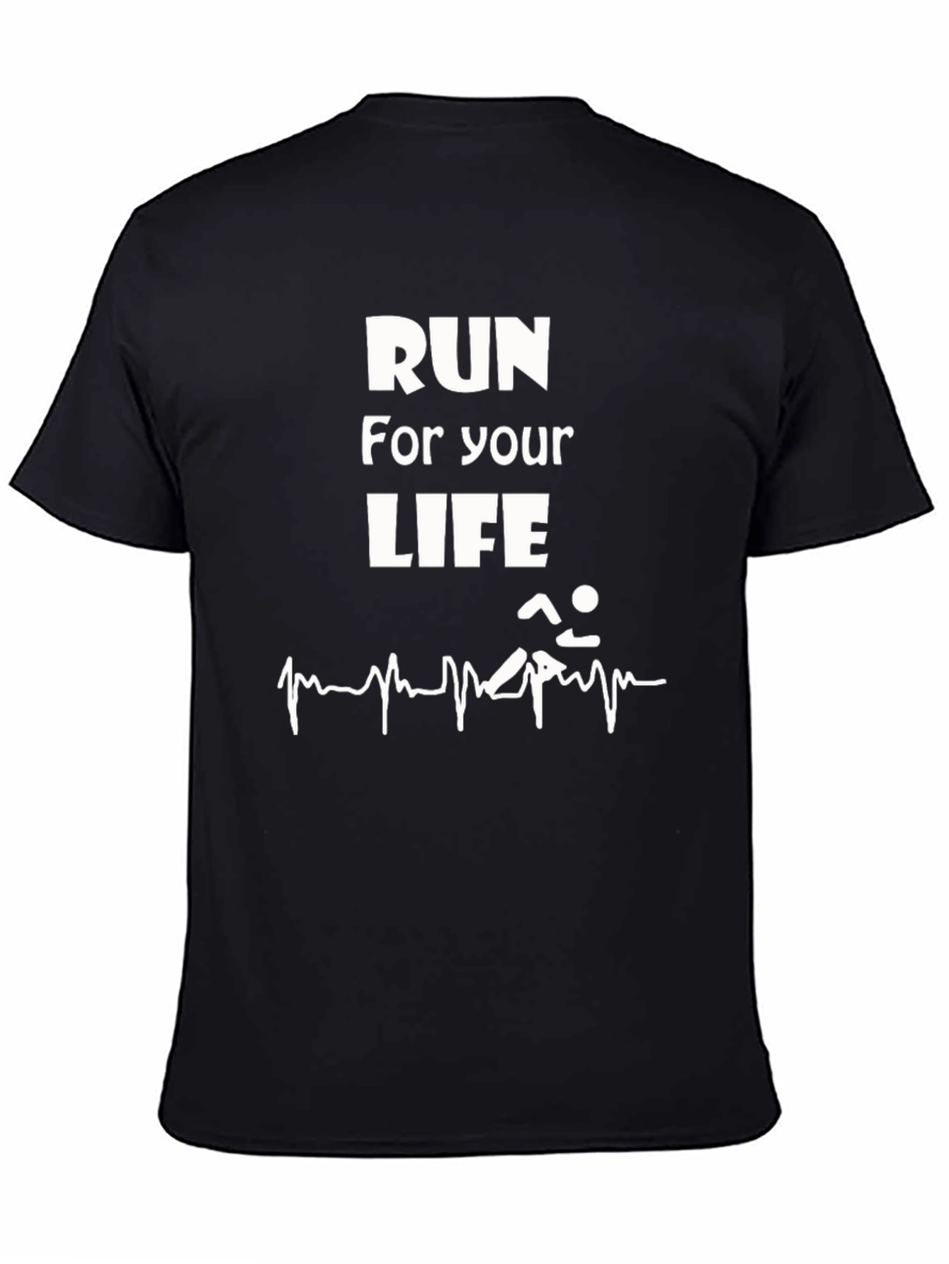 Run For Your Life Graphic Tee - Black