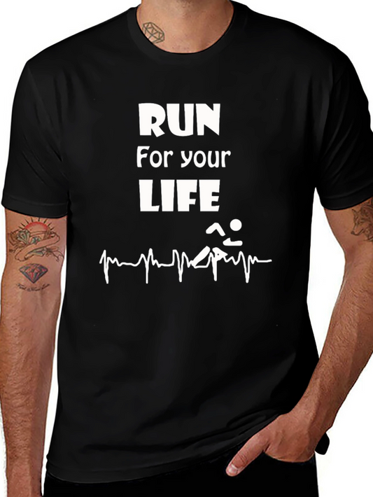 Run For Your Life Graphic Tee - Black