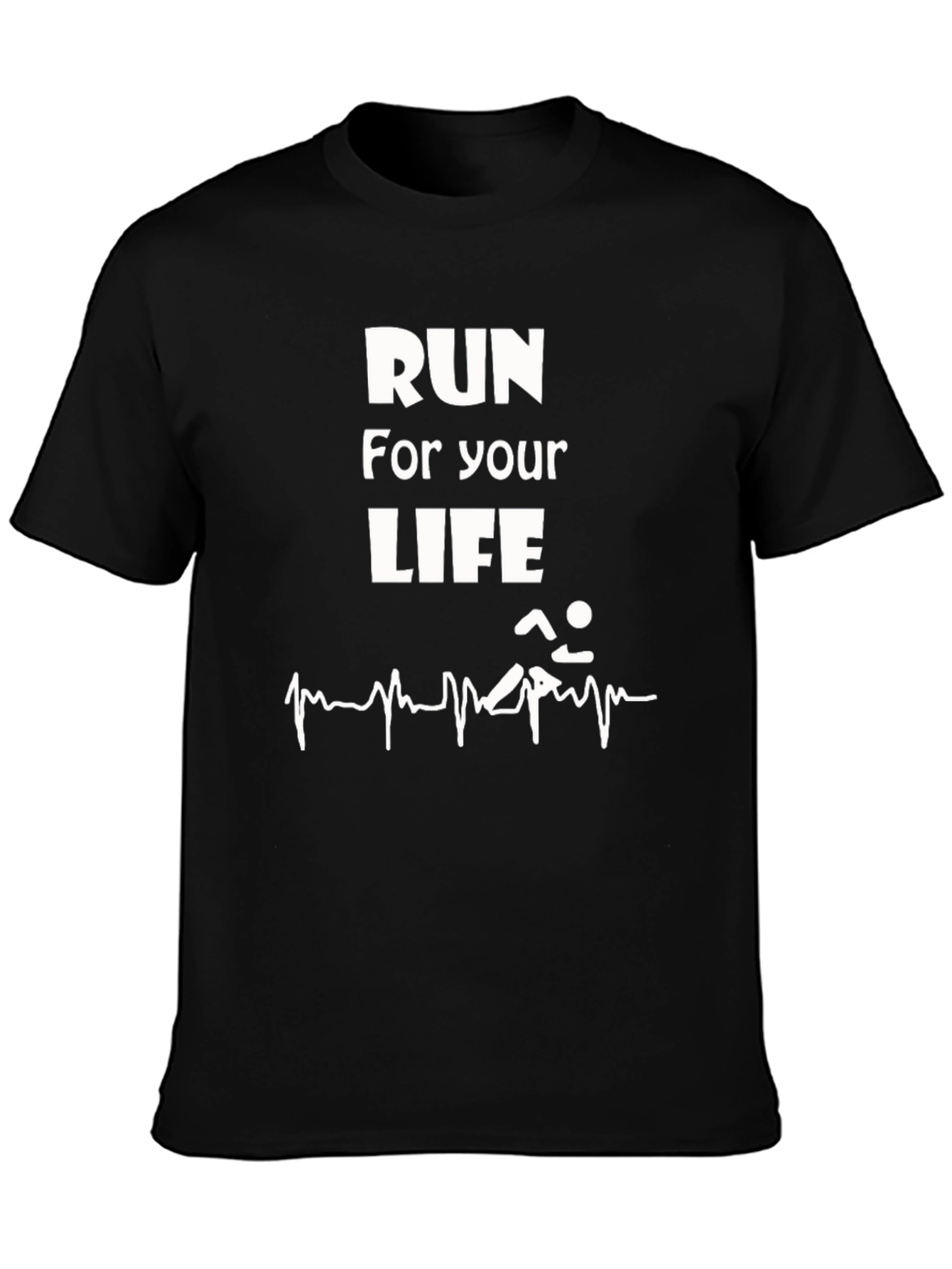Run For Your Life Graphic Tee - Black