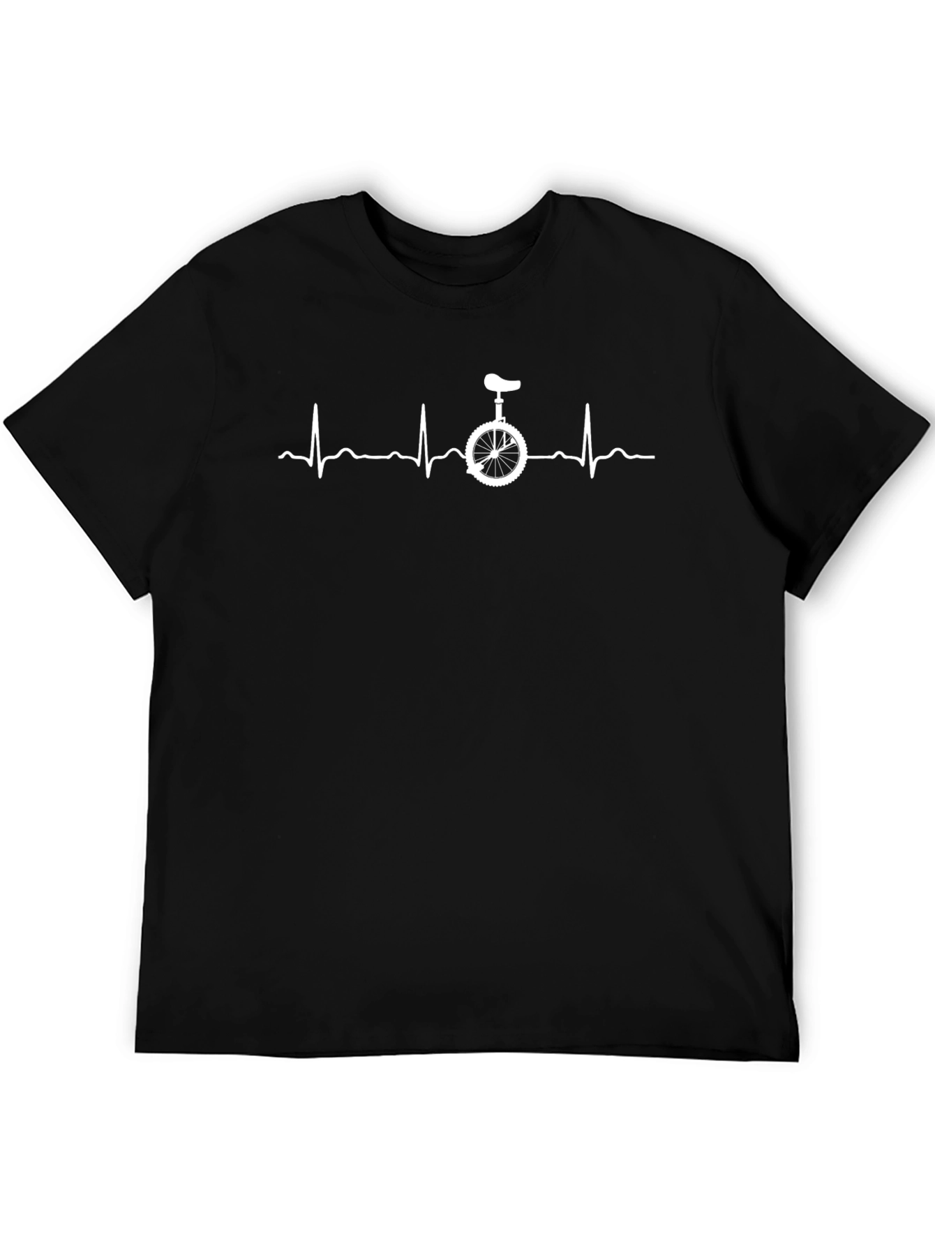 Unicycle Heartbeat T-Shirt - Black Graphic Tee