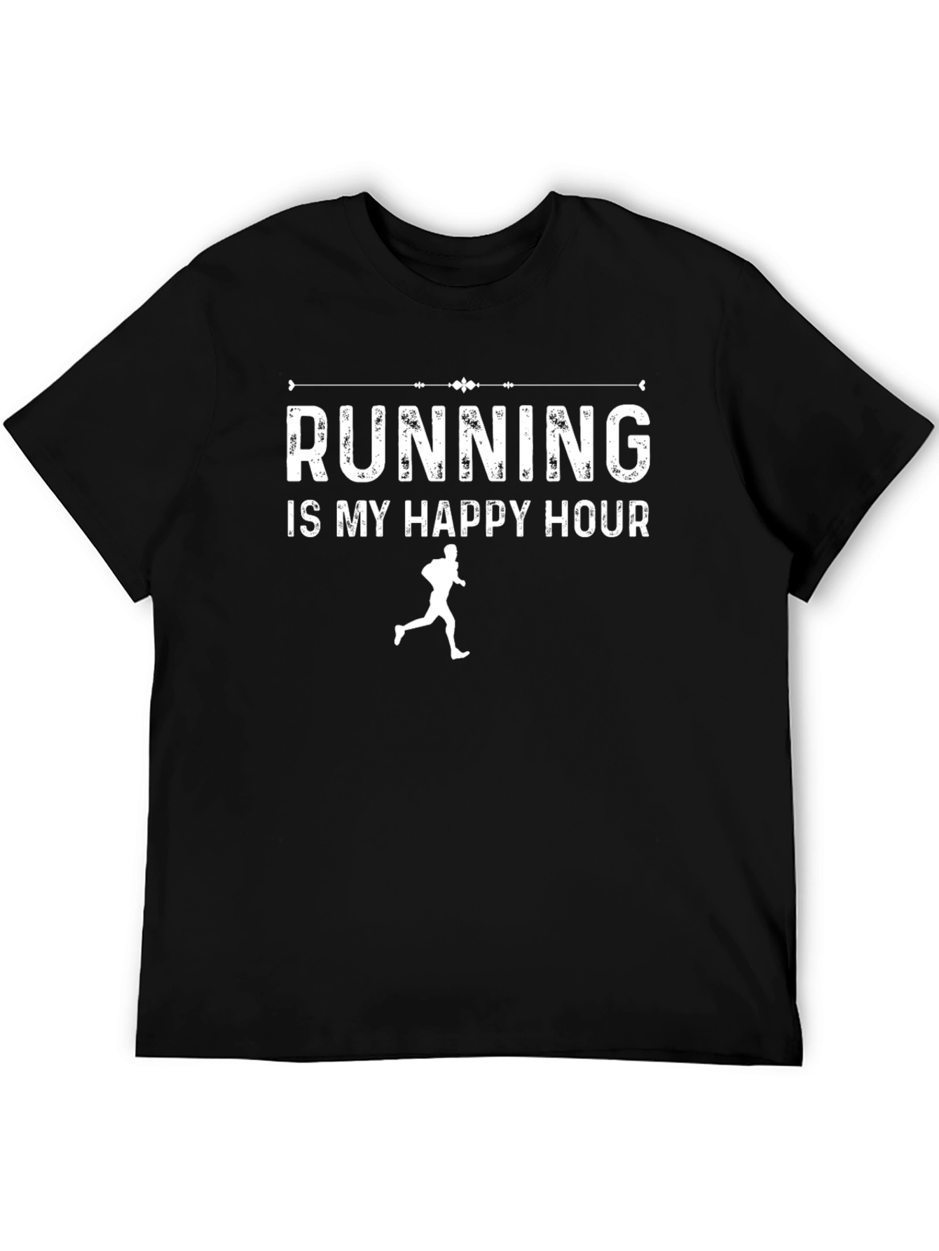 Running is My Happy Hour Black T-Shirt