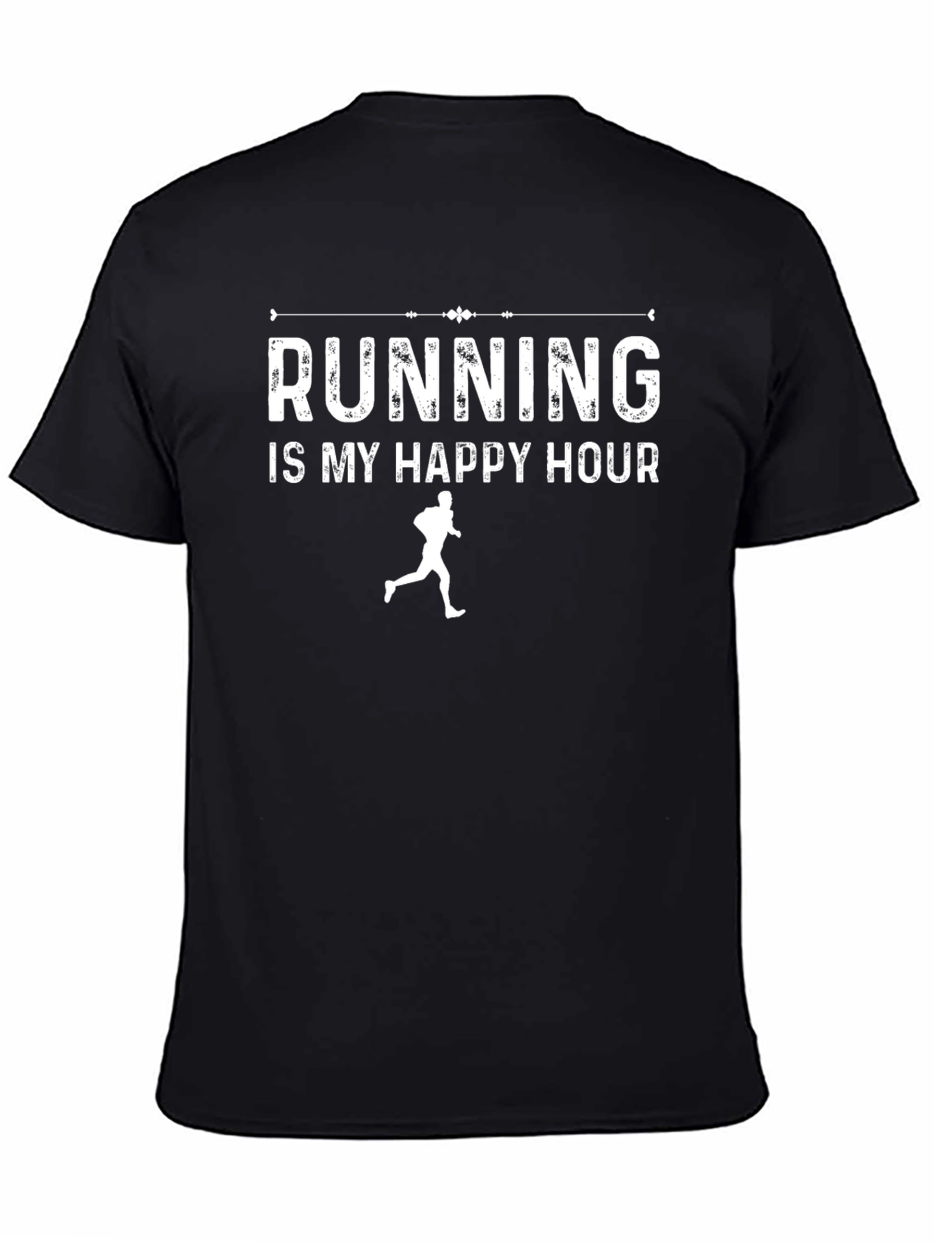Running is My Happy Hour Black T-Shirt