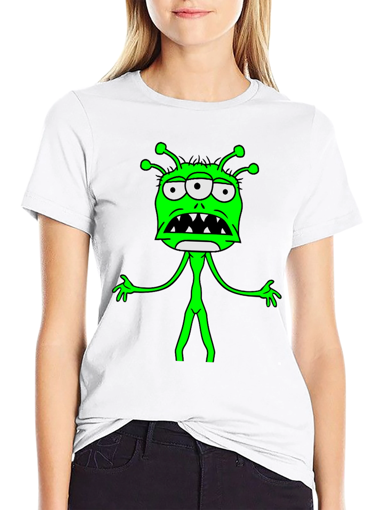 Three-Eyed Alien Graphic Tee - Black