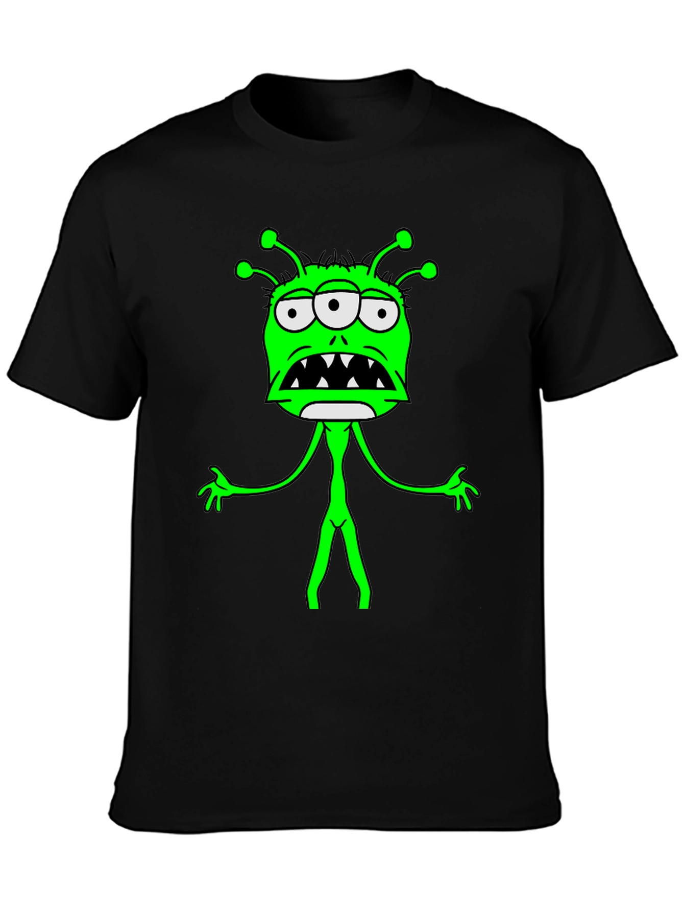 Three-Eyed Alien Graphic Tee - Black