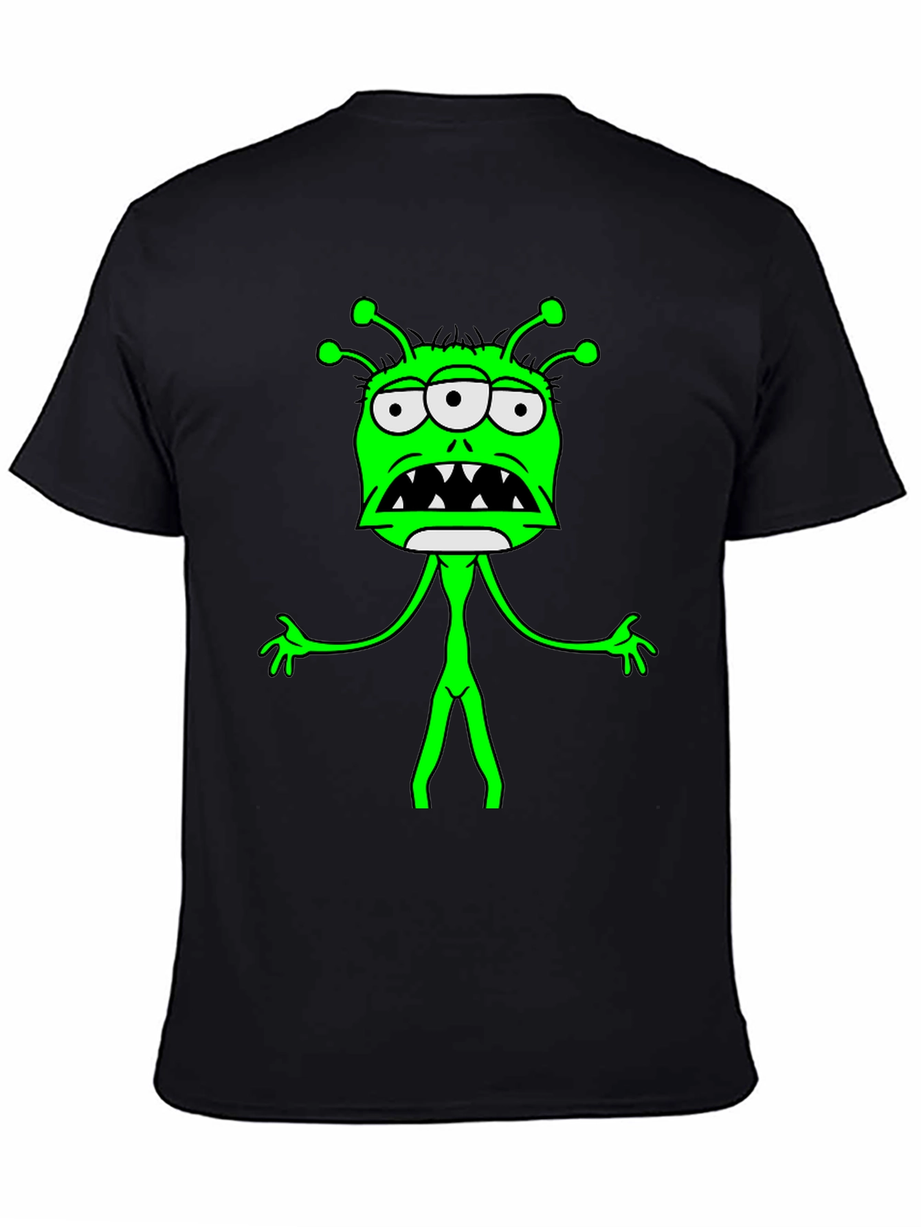 Three-Eyed Alien Graphic Tee - Black