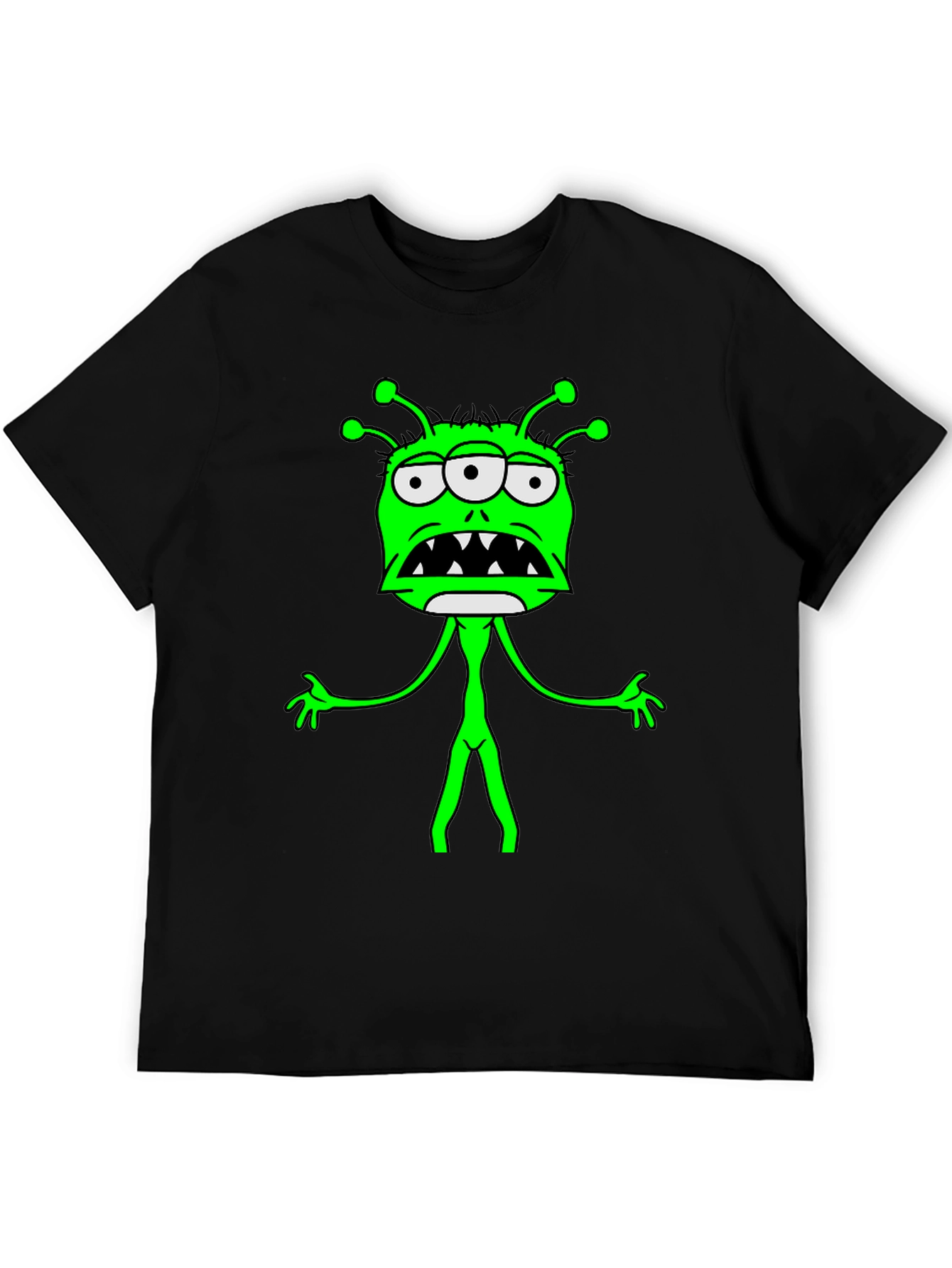 Three-Eyed Alien Graphic Tee - Black
