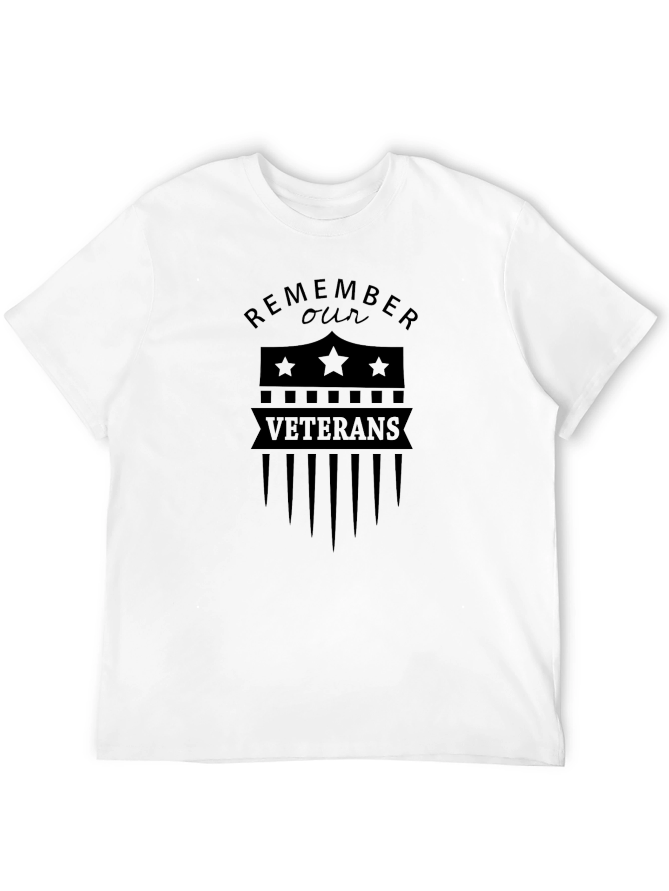 Remember Our Veterans Graphic Tee - Black Patriotic Shirt