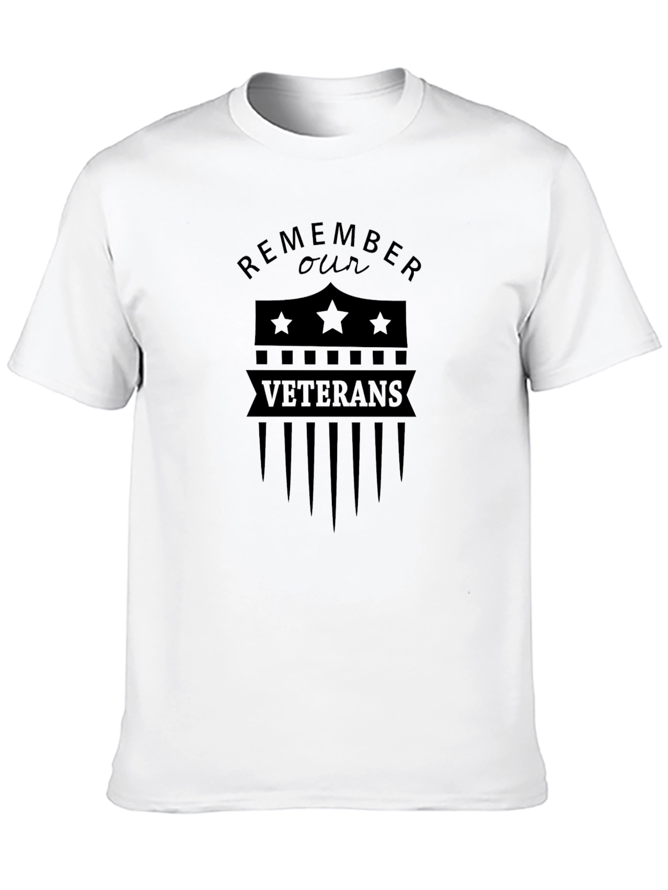 Remember Our Veterans Graphic Tee - Black Patriotic Shirt