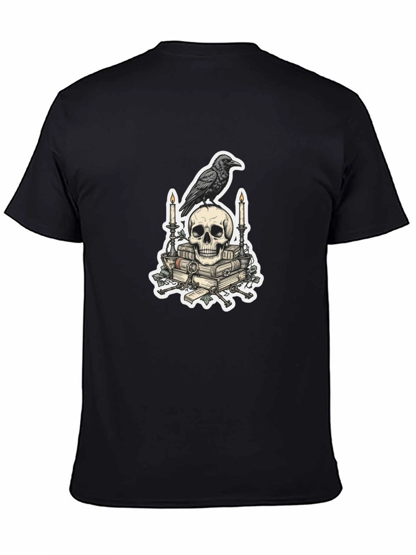 Raven Skull Graphic Tee - Edgy Gothic Style