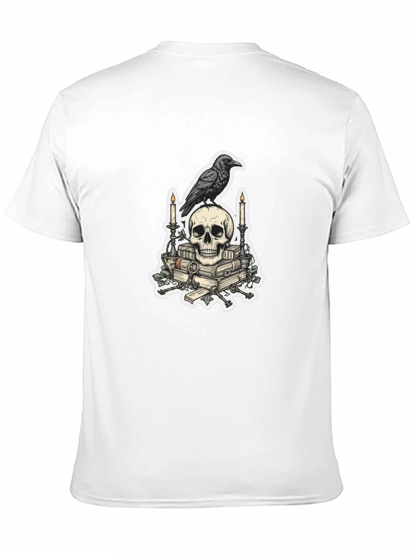 Raven Skull Graphic Tee - Edgy Gothic Style