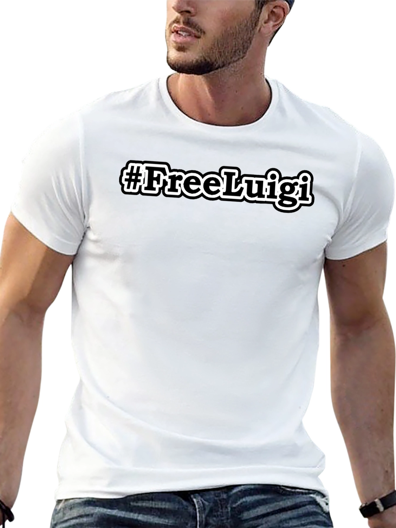 #FreeLuigi Black T-Shirt - Trendy Graphic Tee