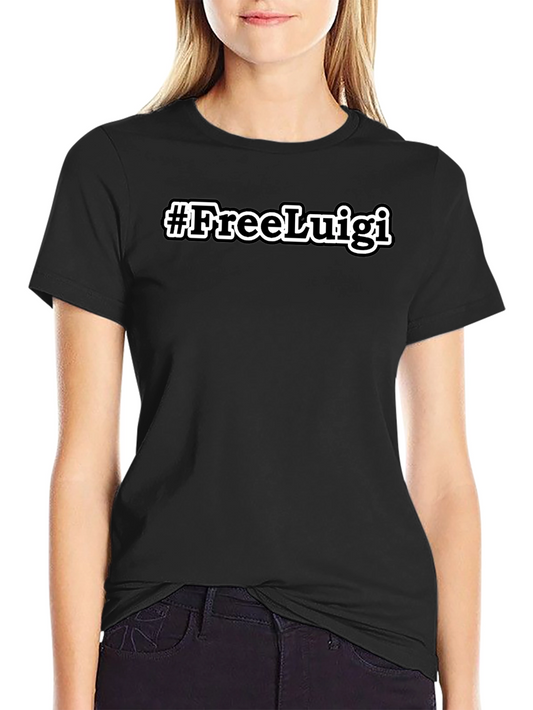 #FreeLuigi Black T-Shirt - Trendy Graphic Tee