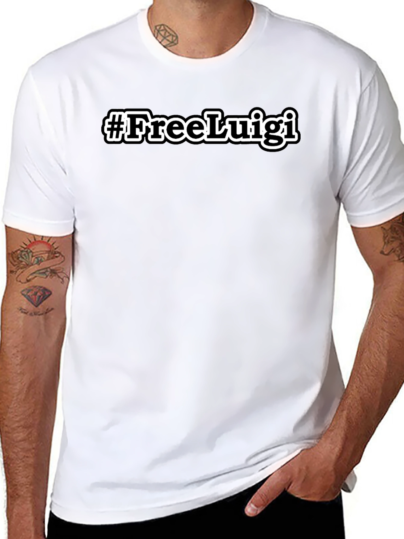 #FreeLuigi Black T-Shirt - Trendy Graphic Tee