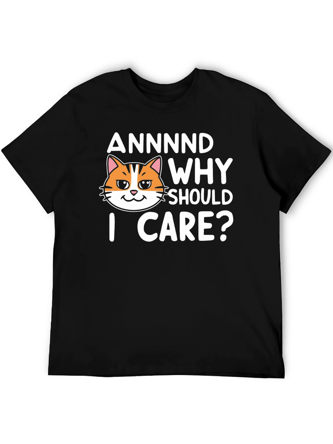 Annnd Why Should I Care? Funny Cat Graphic T-Shirt