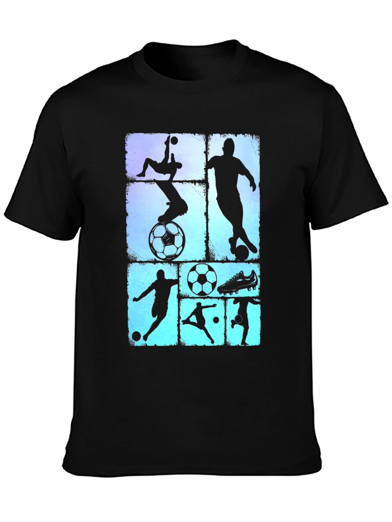 Soccer Silhouette Graphic Tee - Black T-Shirt