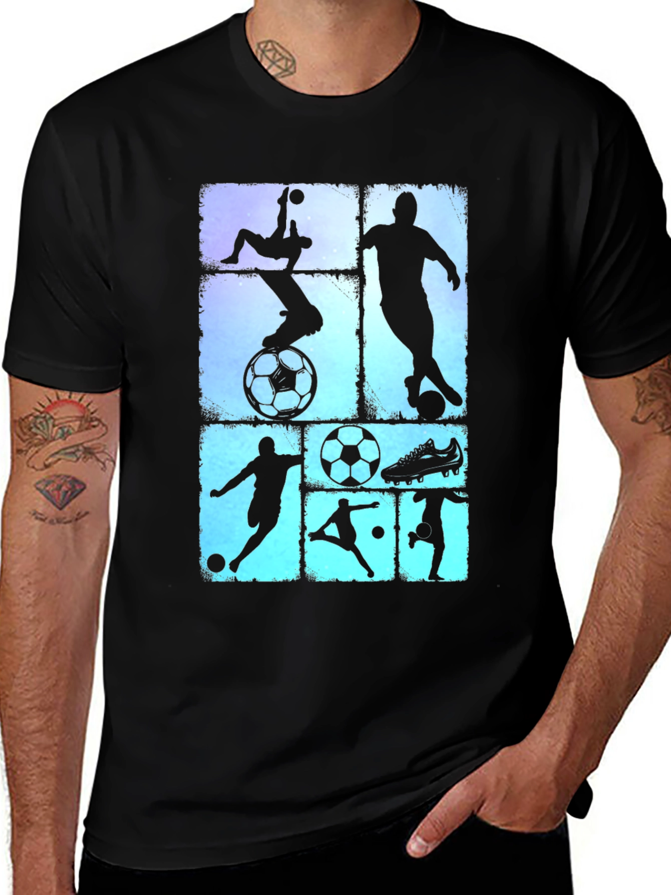 Soccer Silhouette Graphic Tee - Black T-Shirt