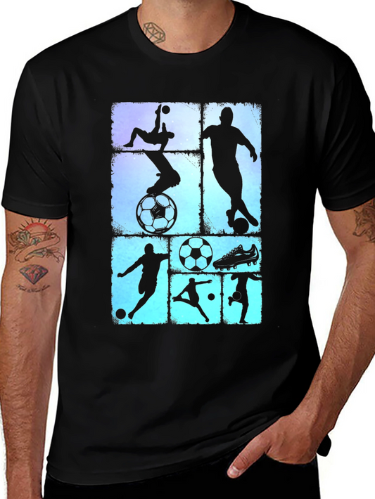 Soccer Silhouette Graphic Tee - Black T-Shirt