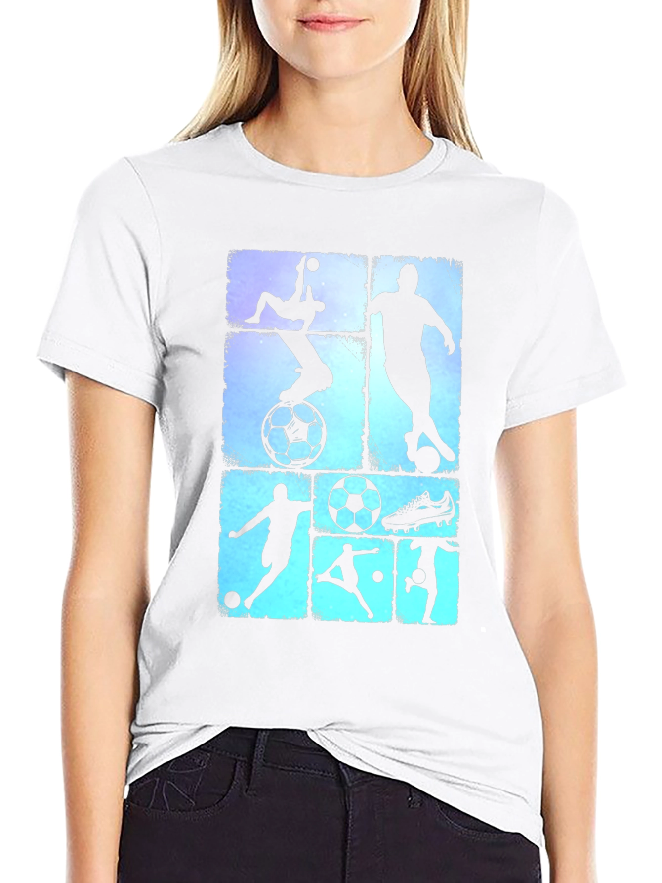 Soccer Silhouette Graphic Tee - Black T-Shirt