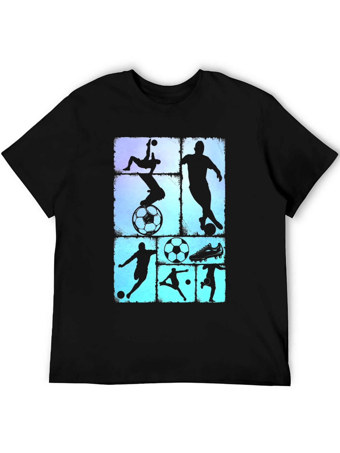 Soccer Silhouette Graphic Tee - Black T-Shirt