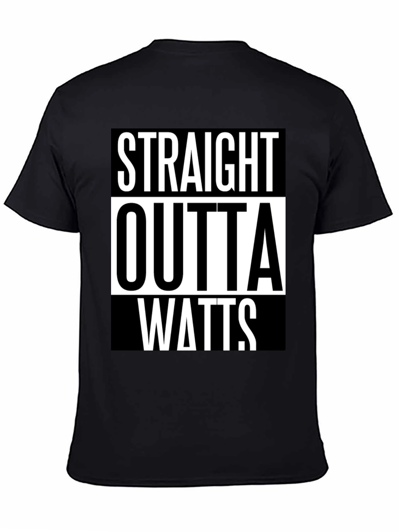 Straight Outta Watts Graphic Tee - Black Cotton T-Shirt
