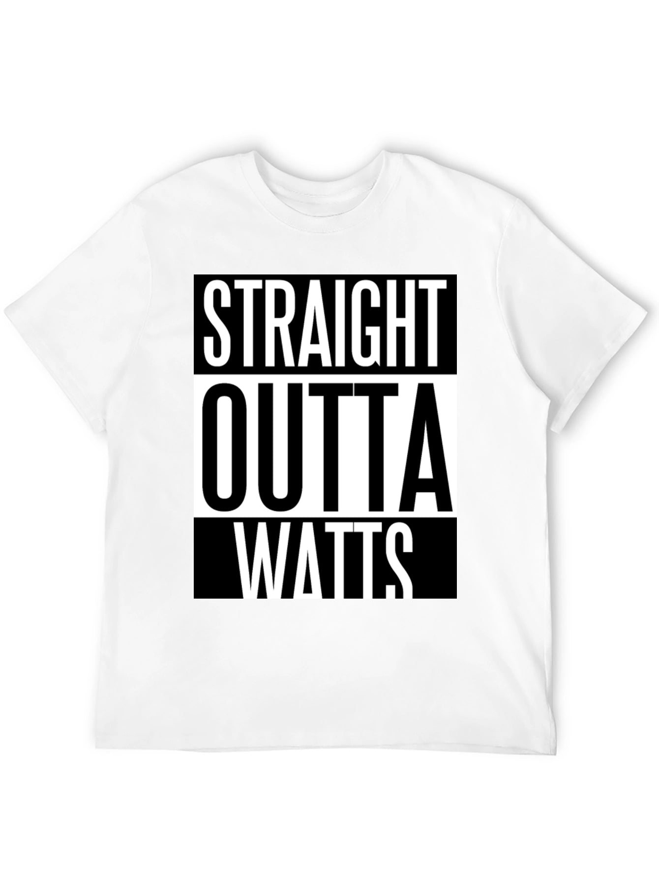 Straight Outta Watts Graphic Tee - Black Cotton T-Shirt