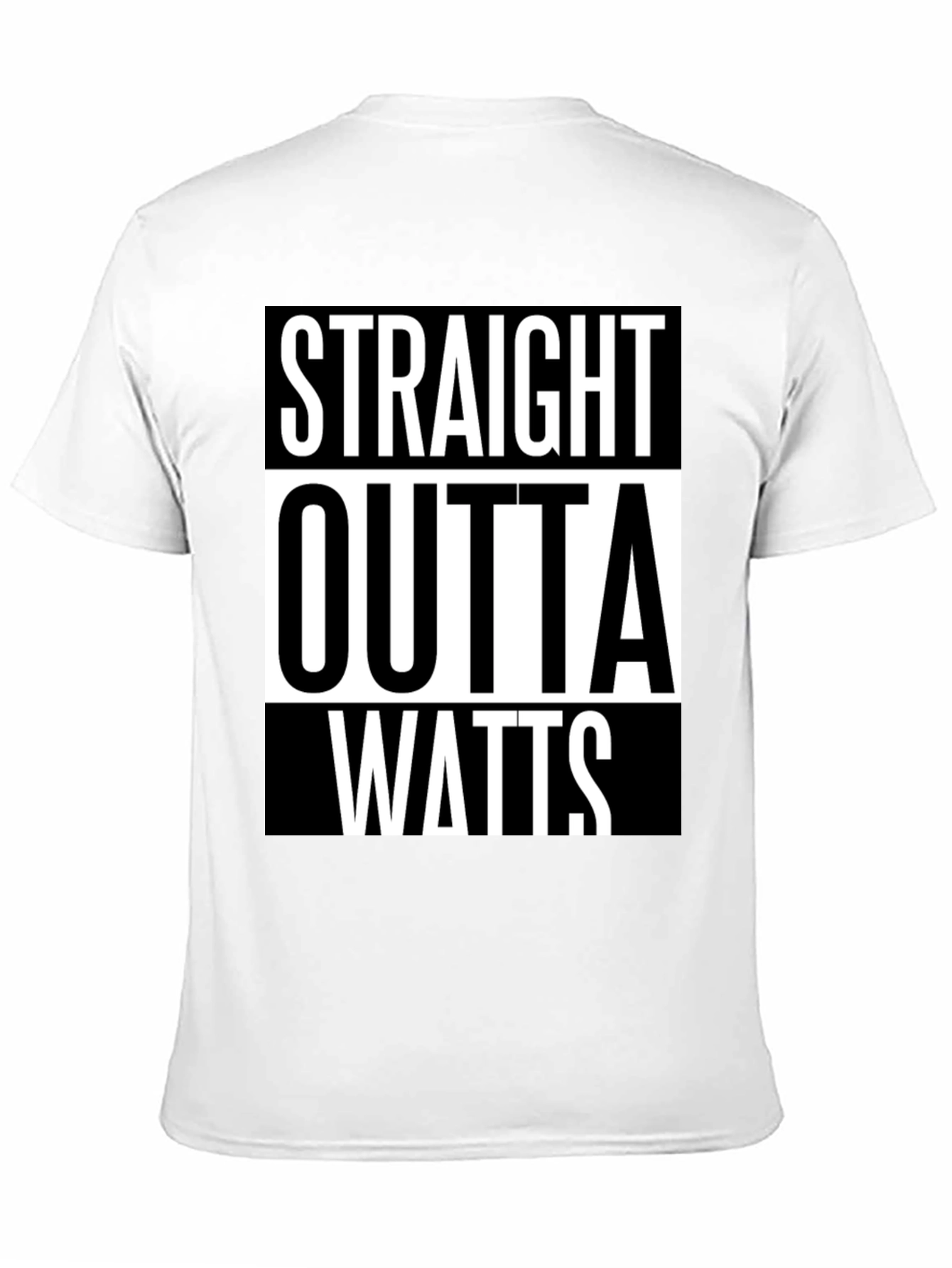 Straight Outta Watts Graphic Tee - Black Cotton T-Shirt