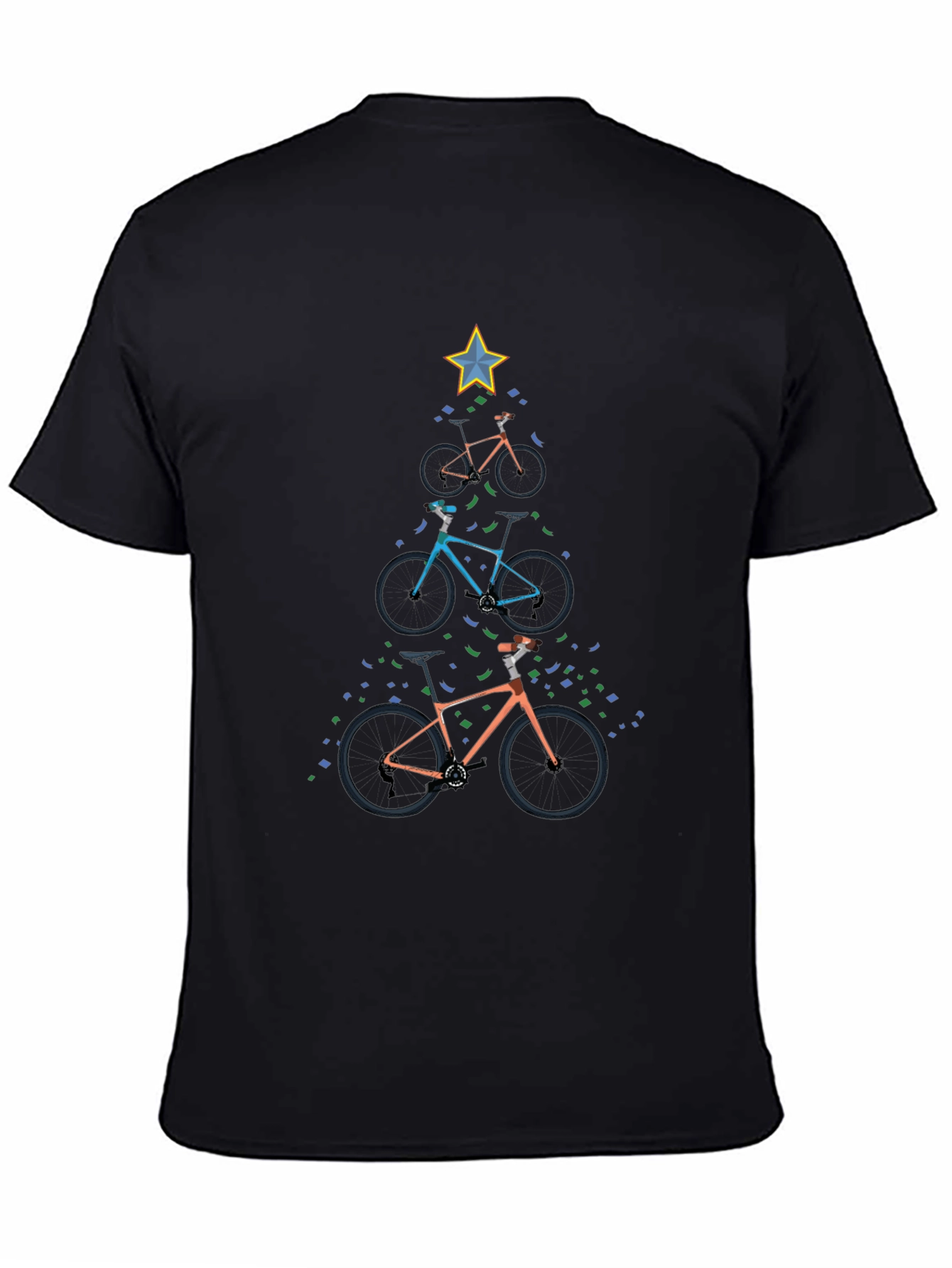 Bike Christmas Tree Graphic T-Shirt
