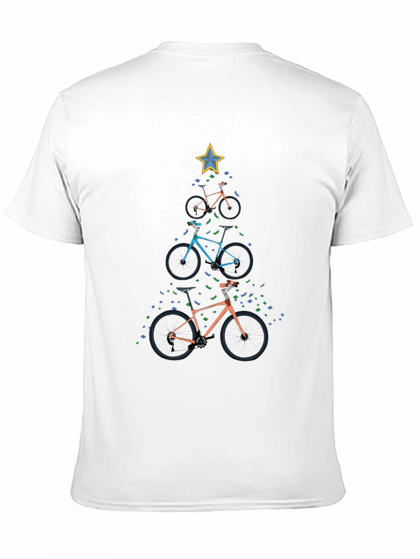 Bike Christmas Tree Graphic T-Shirt