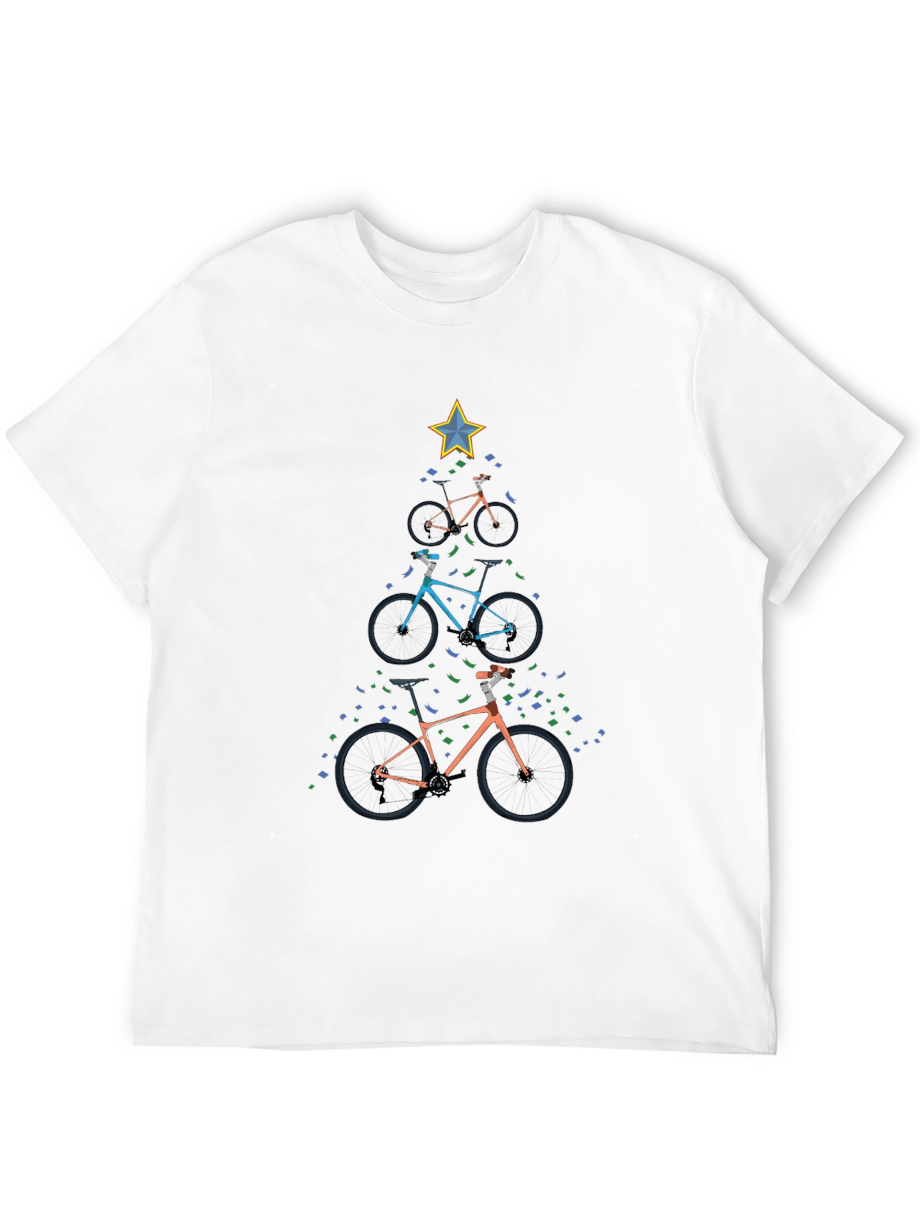 Bike Christmas Tree Graphic T-Shirt