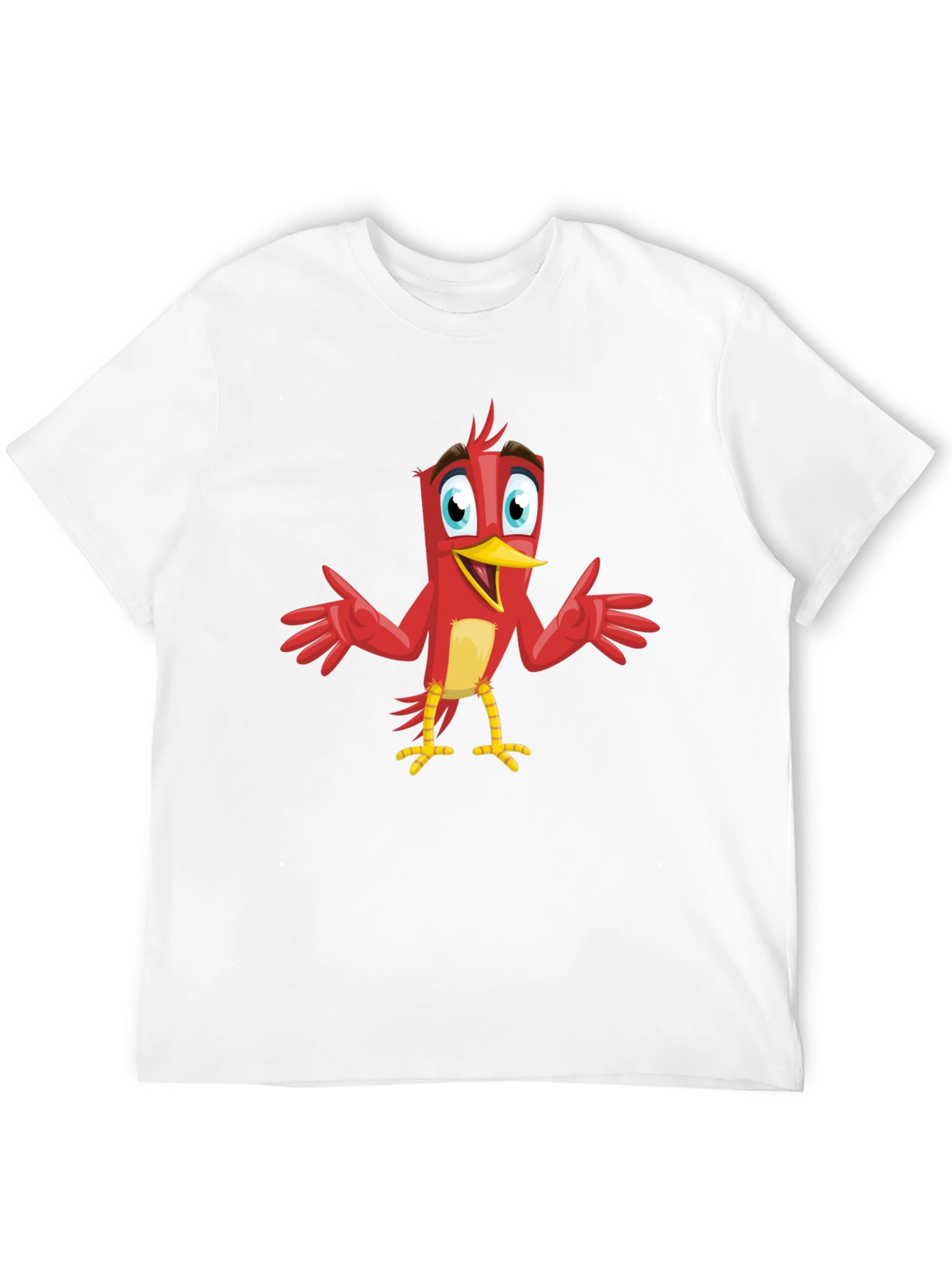 Cartoon Bird Graphic Tee - Black