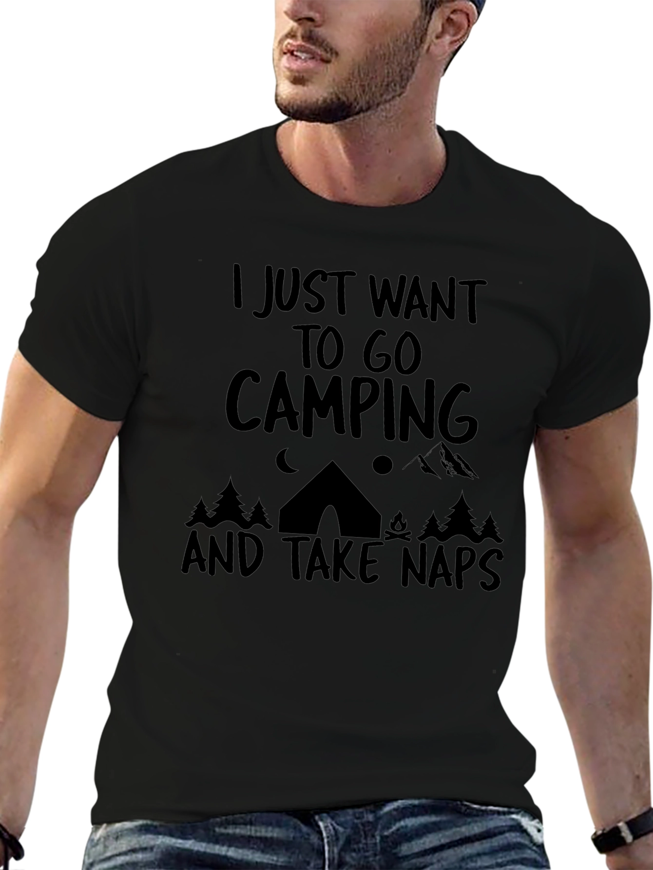 Camping Naps Black Graphic Tee