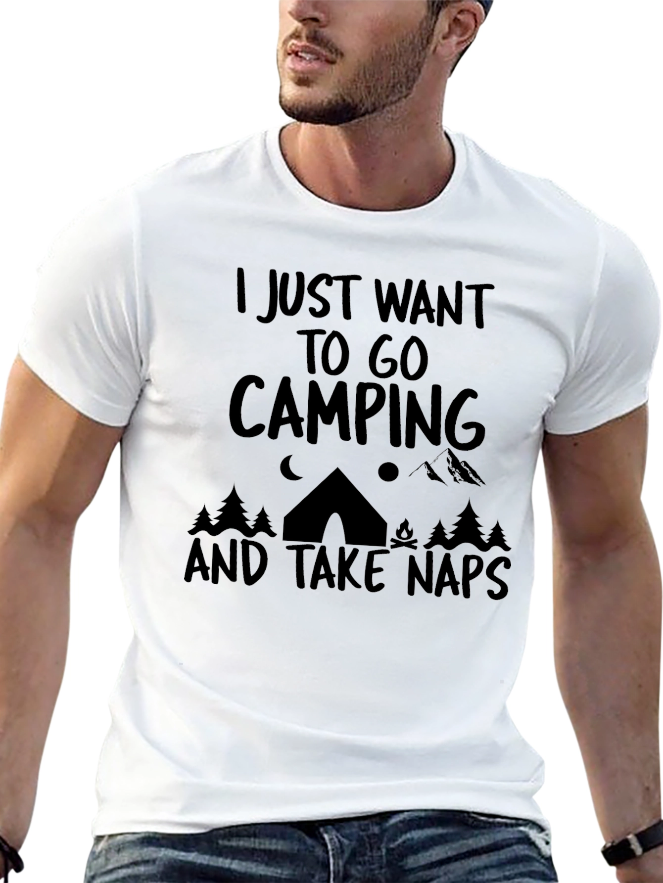 Camping Naps Black Graphic Tee