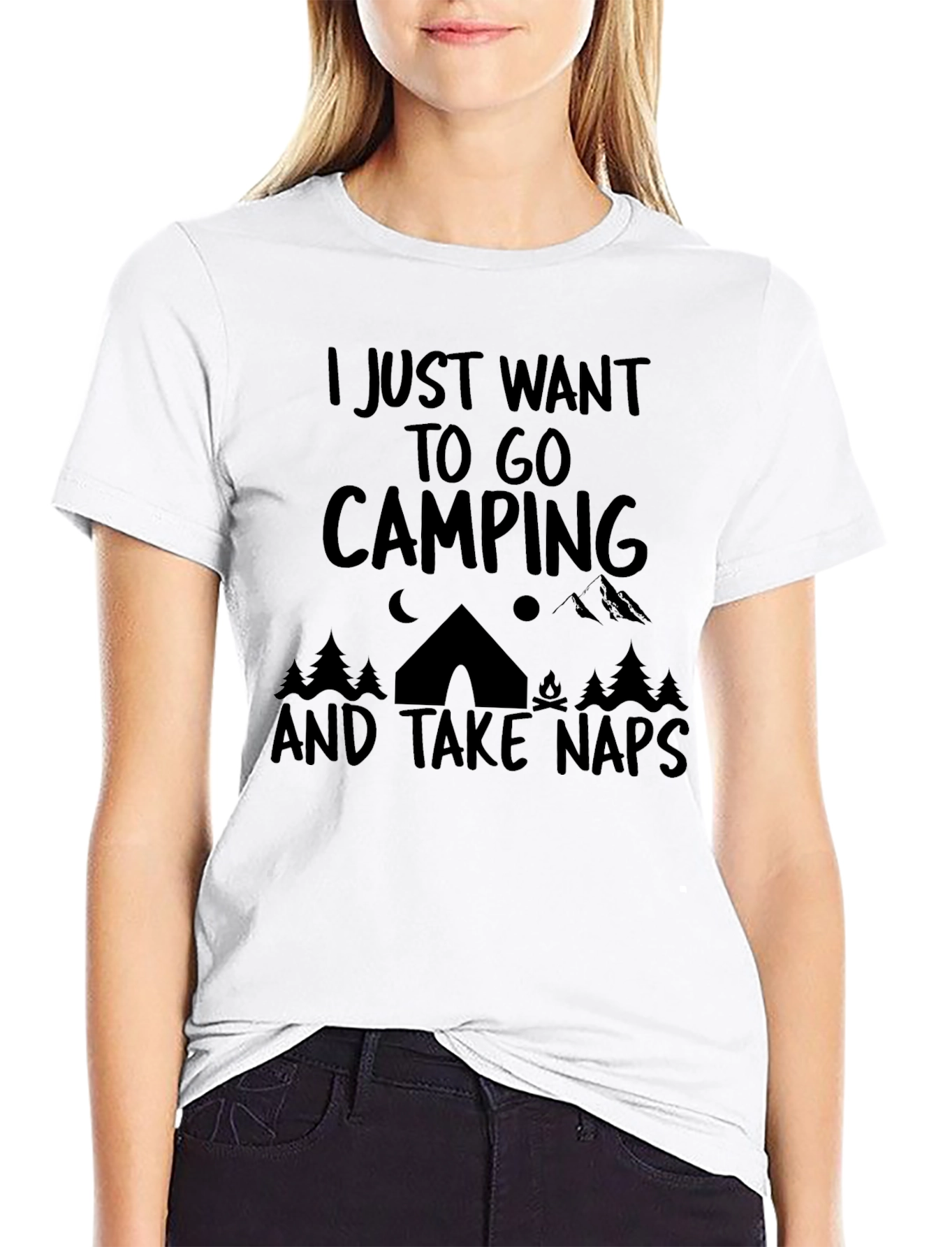 Camping Naps Black Graphic Tee